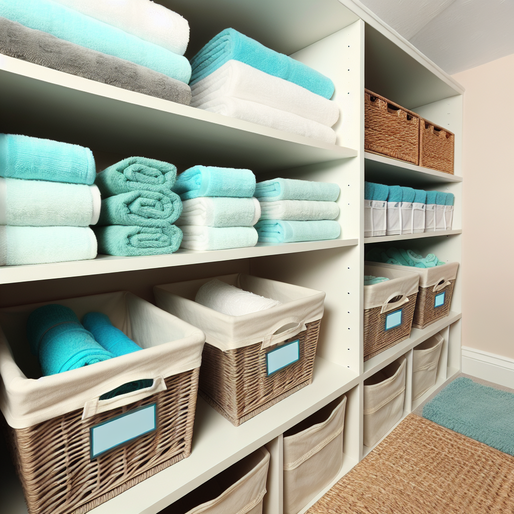 Organized linen closet